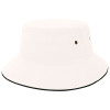 White Black Sandwich Brim Bucket Hats